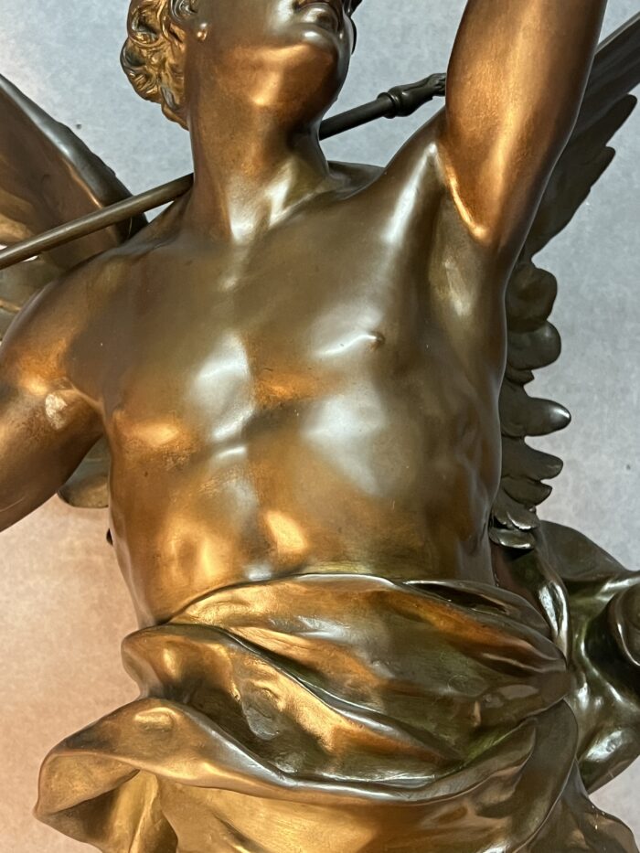 Impressionnante sculpture allégorique en bronze à patine chocolat, signée Émile-Louis Picault (1833-1915)