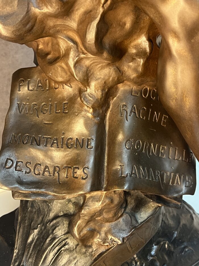 Impressionnante sculpture allégorique en bronze à patine chocolat, signée Émile-Louis Picault (1833-1915)