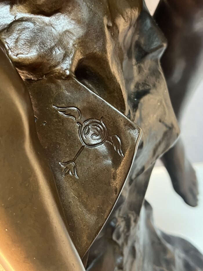 Impressionnante sculpture allégorique en bronze à patine chocolat, signée Émile-Louis Picault (1833-1915)