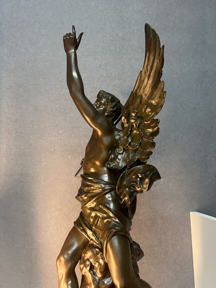 Impressionnante sculpture allégorique en bronze à patine chocolat, signée Émile-Louis Picault (1833-1915)