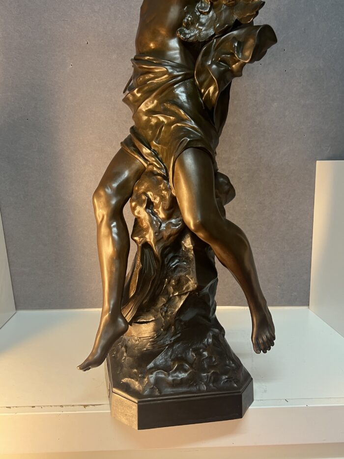 Impressionnante sculpture allégorique en bronze à patine chocolat, signée Émile-Louis Picault (1833-1915)