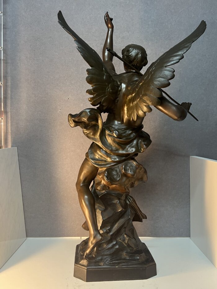 Impressionnante sculpture allégorique en bronze à patine chocolat, signée Émile-Louis Picault (1833-1915)