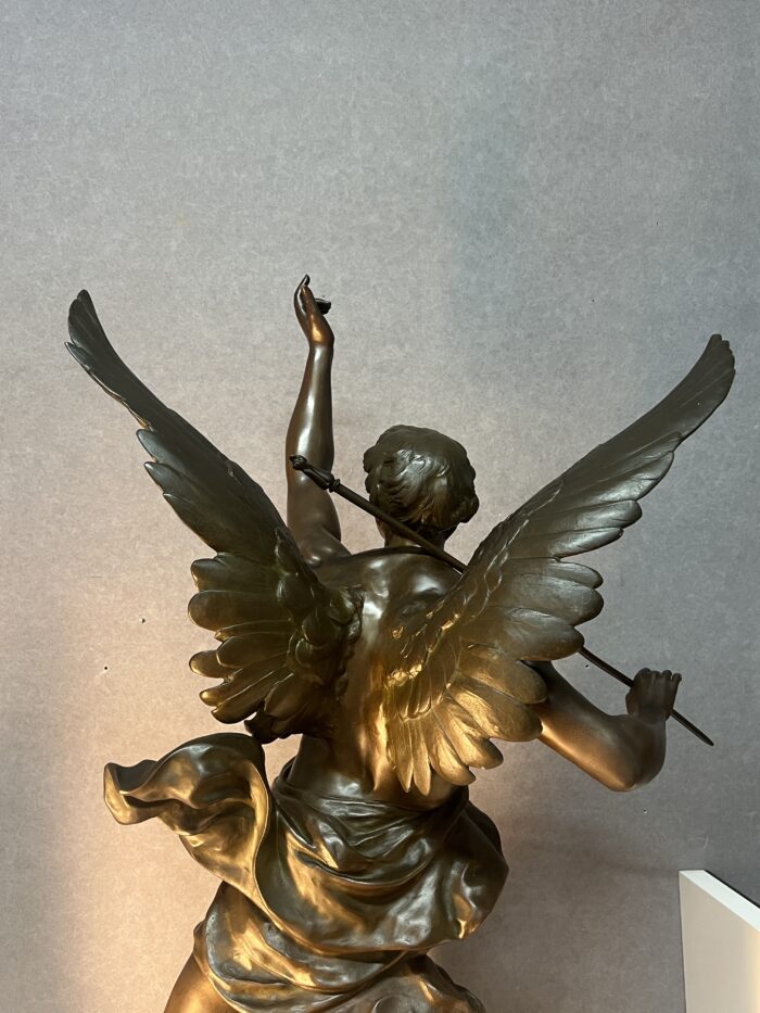 Impressionnante sculpture allégorique en bronze à patine chocolat, signée Émile-Louis Picault (1833-1915)