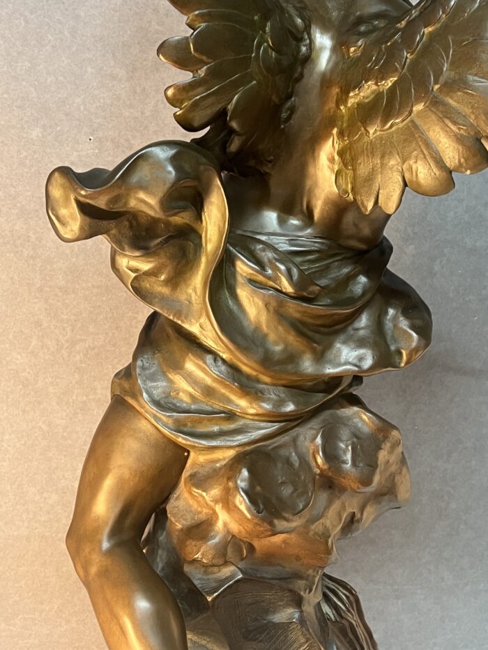 Impressionnante sculpture allégorique en bronze à patine chocolat, signée Émile-Louis Picault (1833-1915)