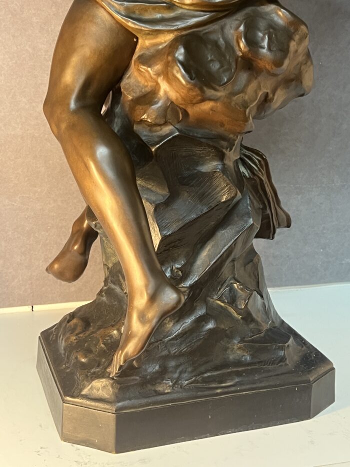 Impressionnante sculpture allégorique en bronze à patine chocolat, signée Émile-Louis Picault (1833-1915)