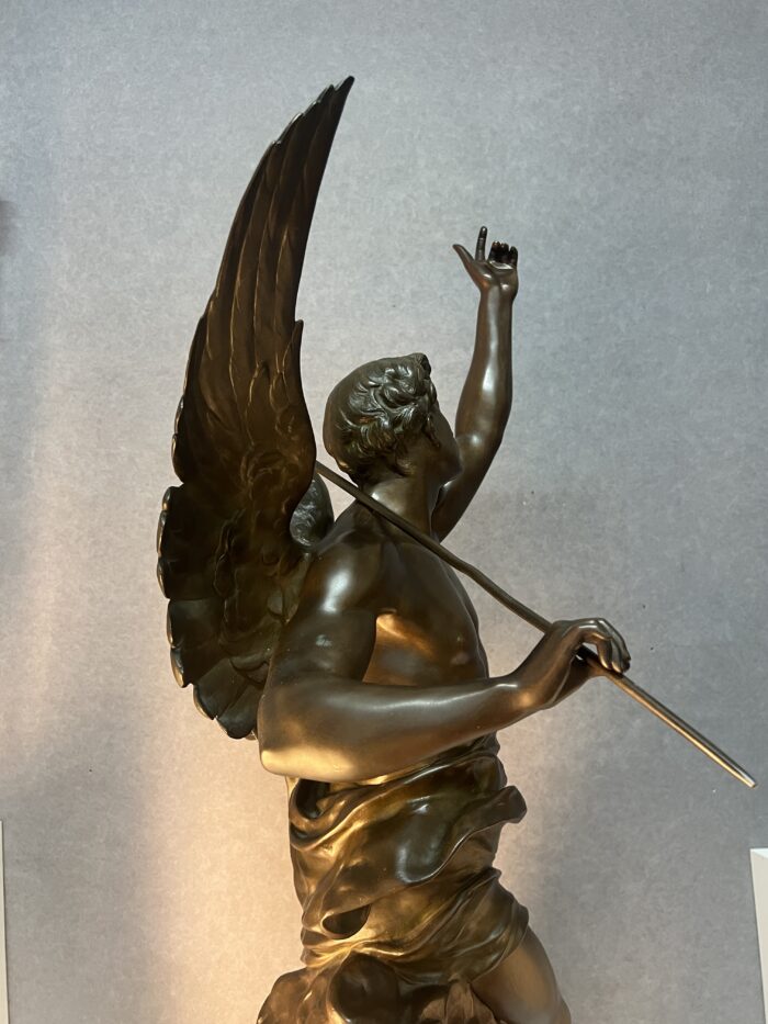 Impressionnante sculpture allégorique en bronze à patine chocolat, signée Émile-Louis Picault (1833-1915)