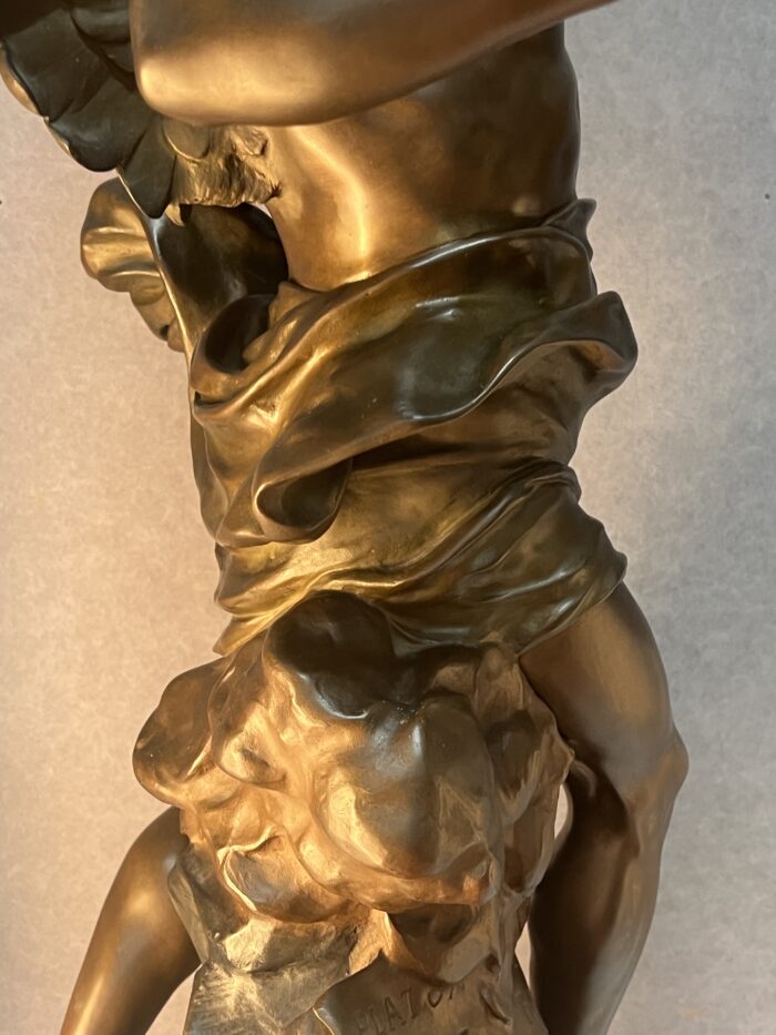 Impressionnante sculpture allégorique en bronze à patine chocolat, signée Émile-Louis Picault (1833-1915)
