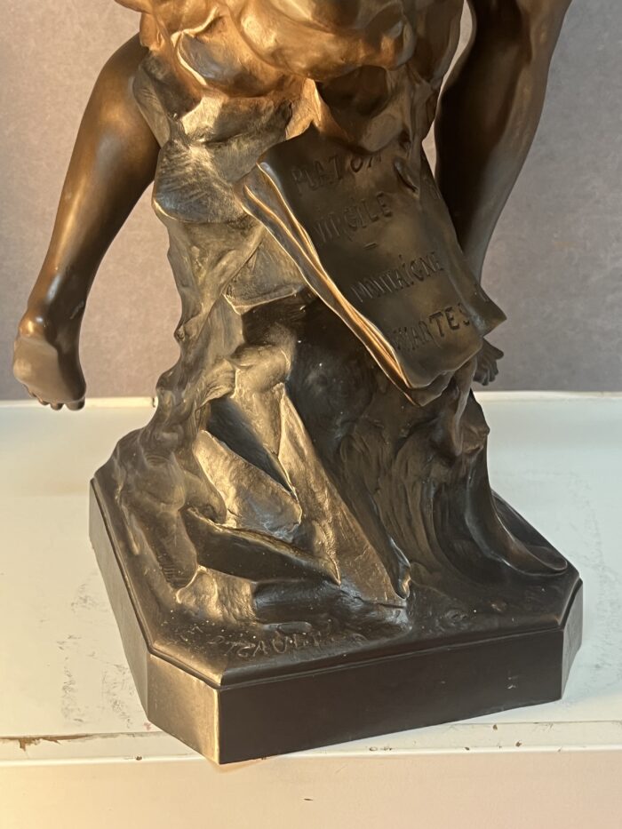 Impressionnante sculpture allégorique en bronze à patine chocolat, signée Émile-Louis Picault (1833-1915)